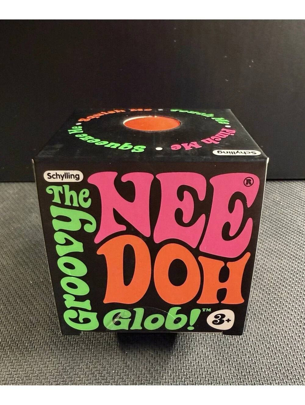 Schylling Nee Doh Groovy Glob-Orange Squeeze Ball- Authentic NeeDoh, NEW